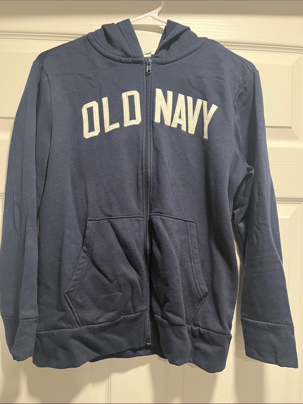Old Navy Dark Blue Full-Zip Hoodie with White Logo